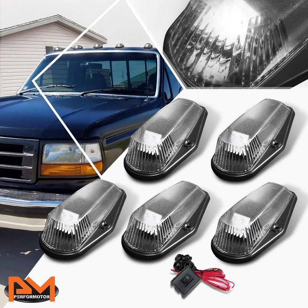 5Pcs LED Cab Roof Running Light W/Switch for Ford F-Series (1980–1996)