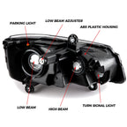 Headlight Assembly Pair for Chrysler Town & Country, Dodge Grand Caravan (2008–2020)