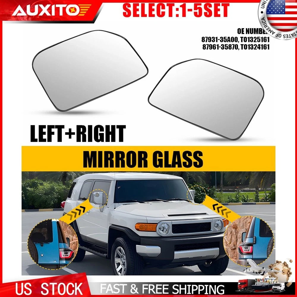 Set of 2 Mirror Glass Lens for Toyota FJ Cruiser (2007–2014)