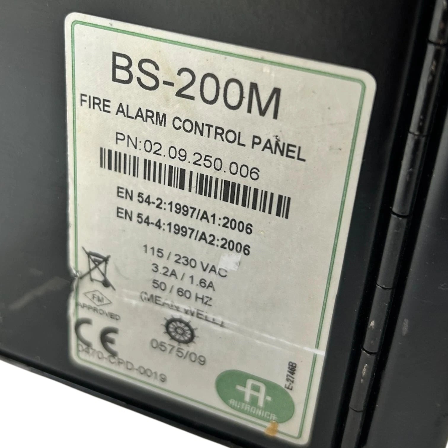 Autronica BS-200M Fire Alarm Control Panel for Autronica Systems (Untested)