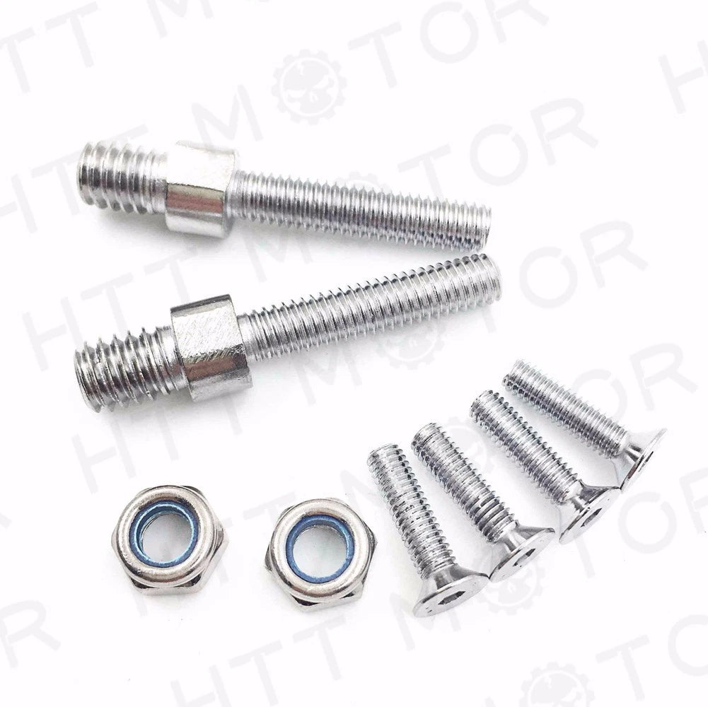 Set of 4 Motorcycle Mirror Bolts Screws 5mm/6mm X 43mm