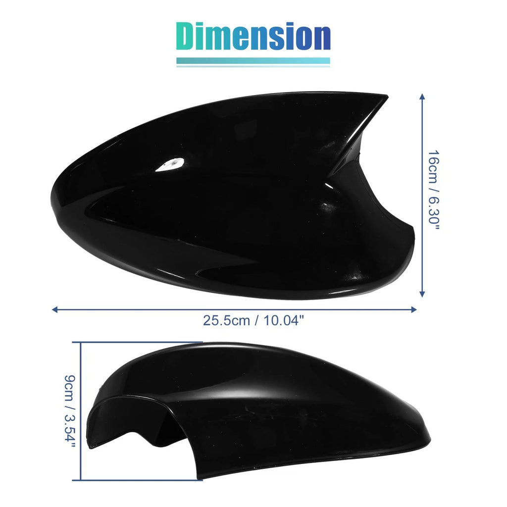 1 Pair Door Wing Rearview Mirror Cover Cap Black for BMW 330xi (2005–2006)