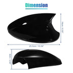 1 Pair Door Wing Rearview Mirror Cover Cap Black for BMW 330xi (2005–2006)