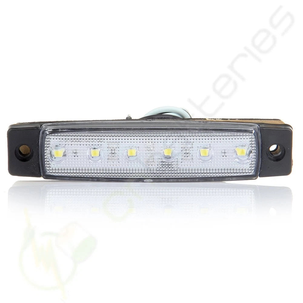 Pack of 10 White 6 LED Side Marker Indicator Lights for Van Truck Boat Trailer