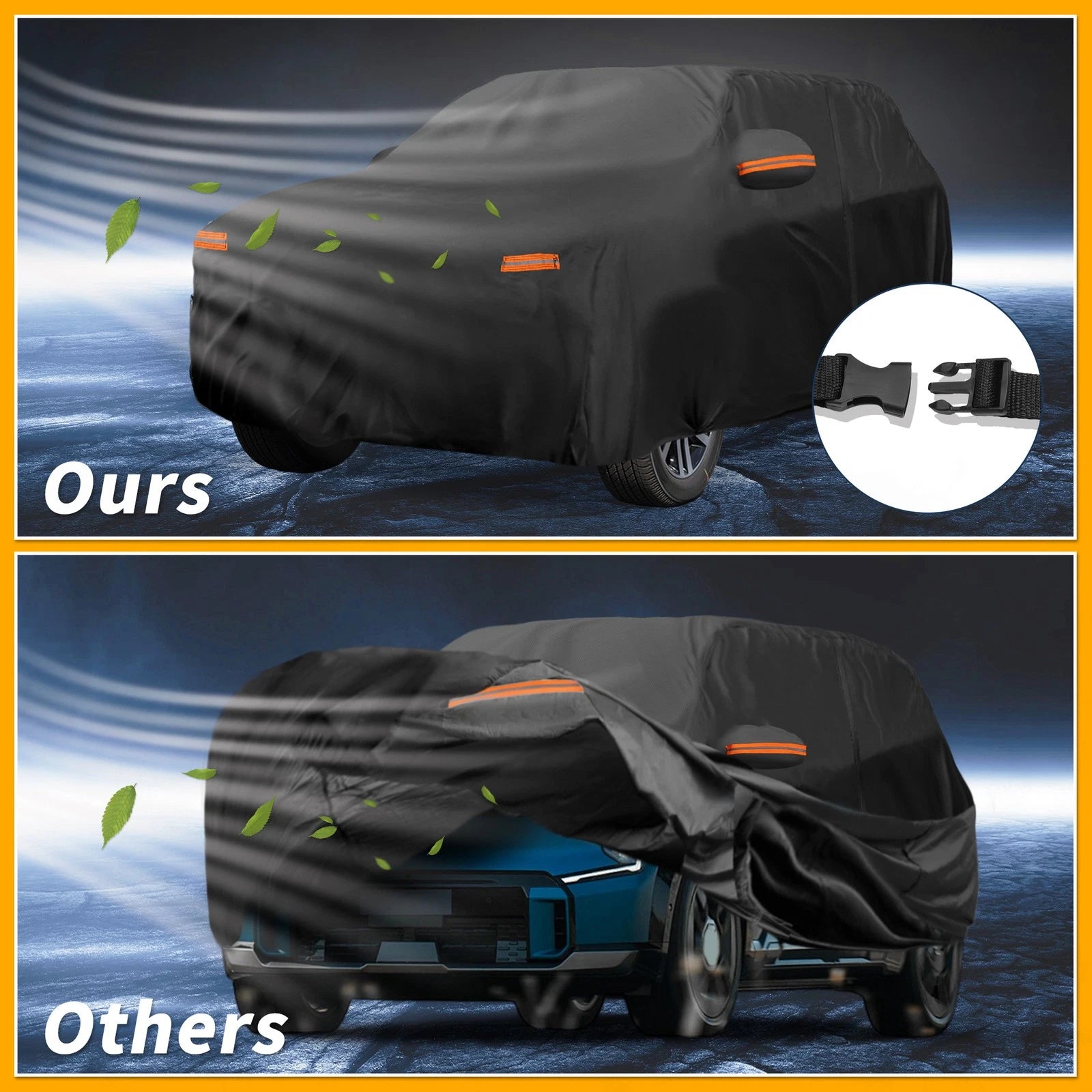 Waterproof Car Cover for Kia EV9 (2023–2023) 190T-PU, Black, Zipper