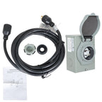 15ft Generator Power Extension Cord with Power Inlet Box for NEMA L14-30