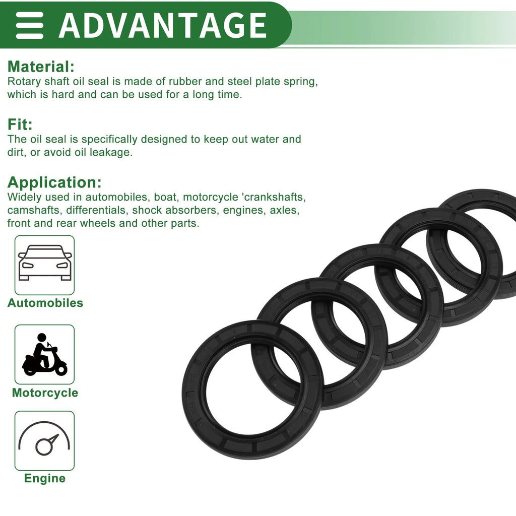Oil Seal   - NBR Rubber 52x75x8mm