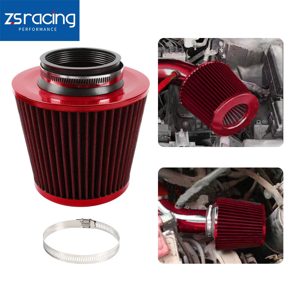3" 76mm High Flow Inlet Cold Air Intake Filter for Universal Fit