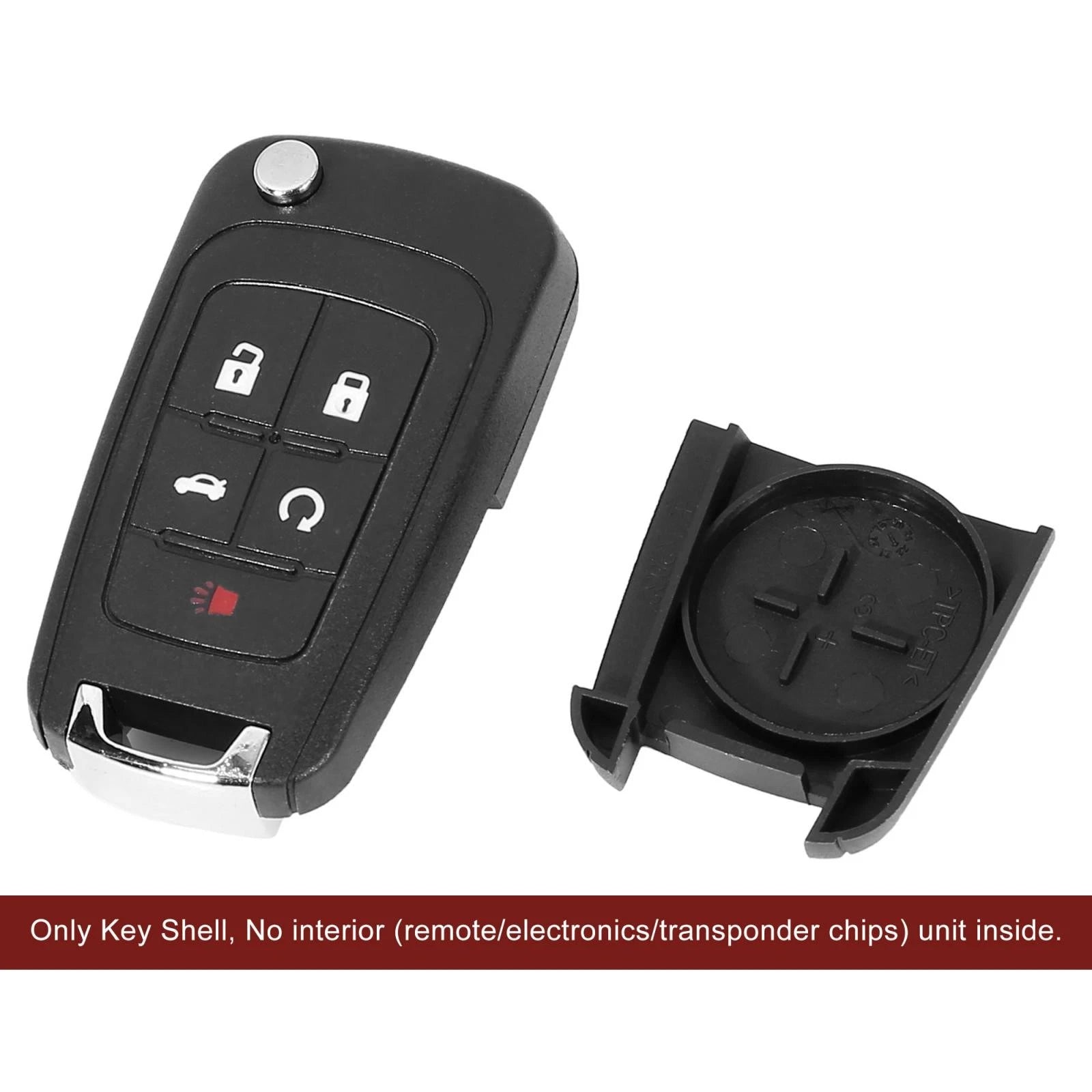 Key Fob Shell Case for Chevrolet Camaro (2010–2015) - 5 Button, Black