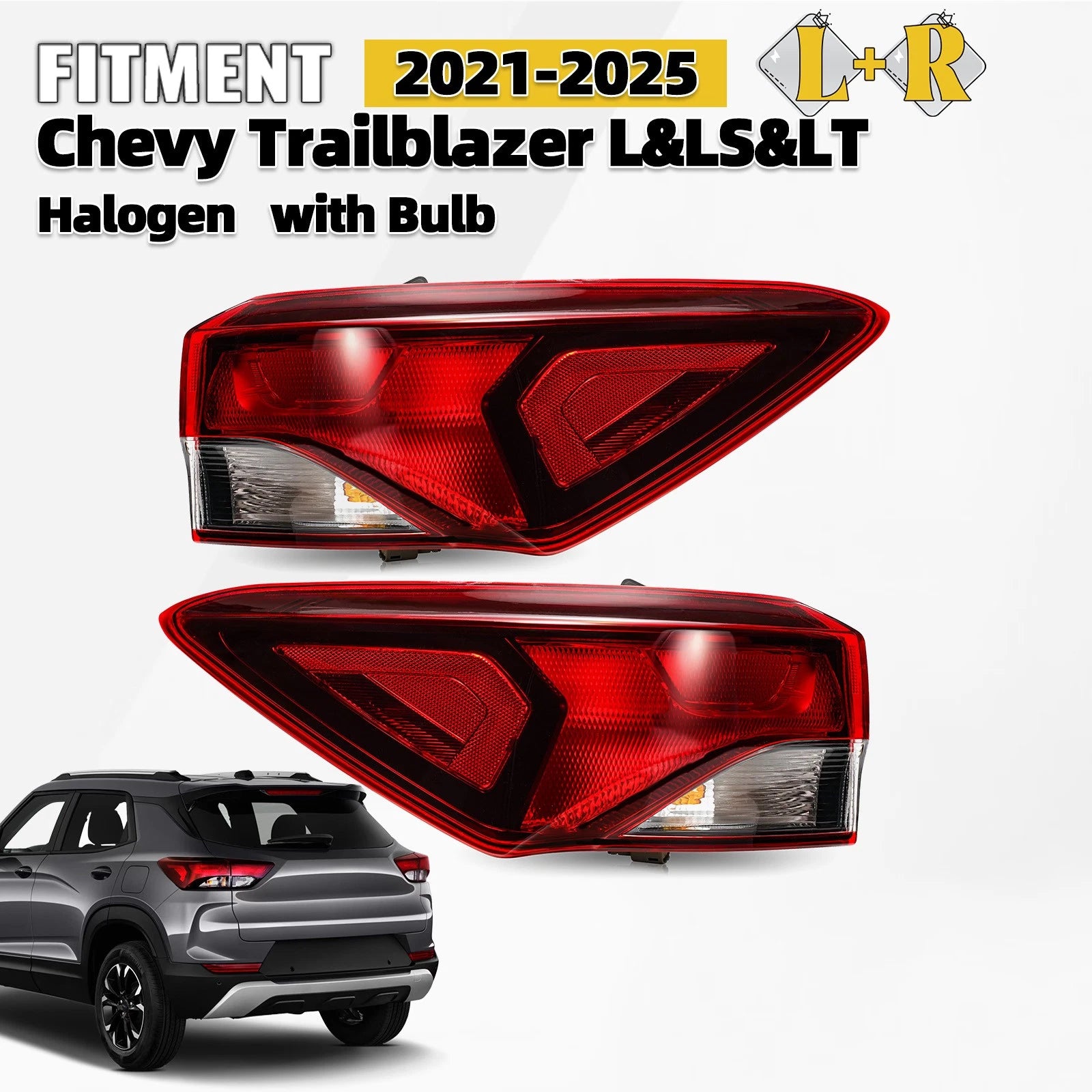 Halogen Tail Light Pair for Chevy Trailblazer (2021–2025) L&LS&LT with Bulb