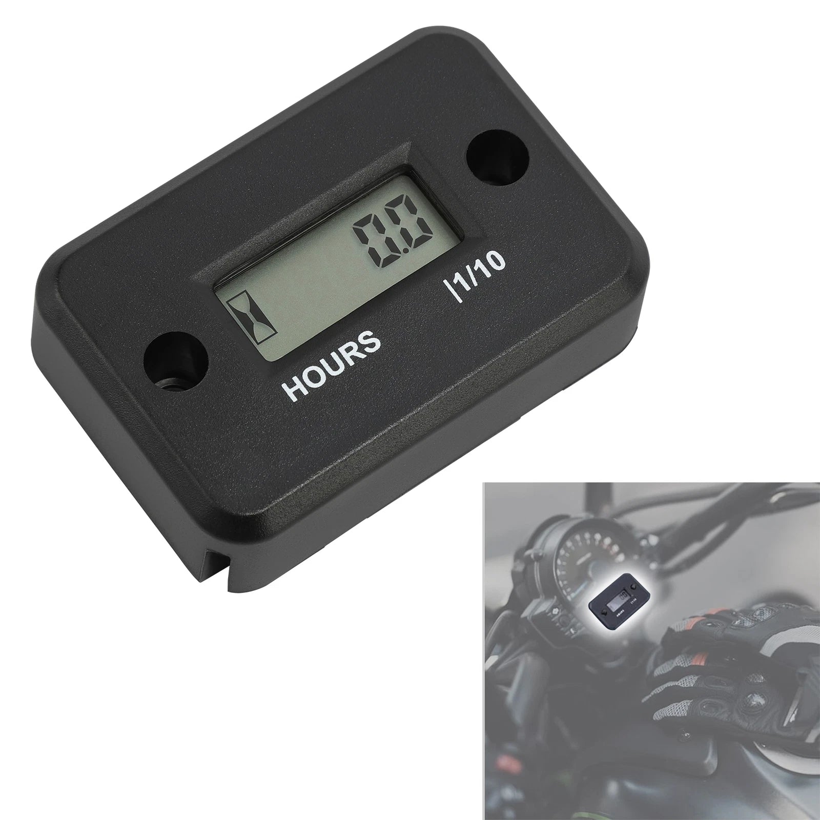 LCD Hour Meter Gauge for Snowmobile Racing Motorcycle (Waterproof)