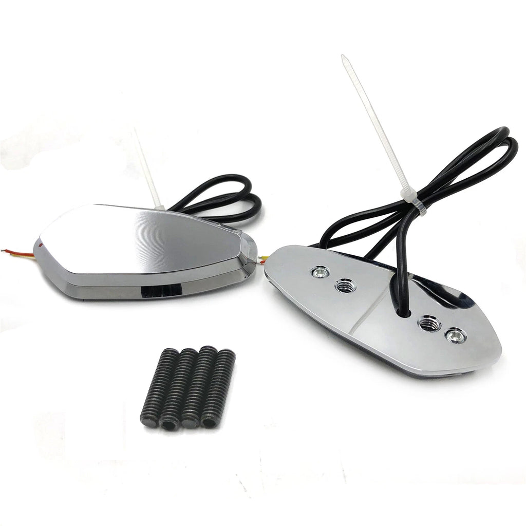 LED Signal Mirror Block Off Base Plates for Yamaha YZF R6 (1999–2007) Chrome