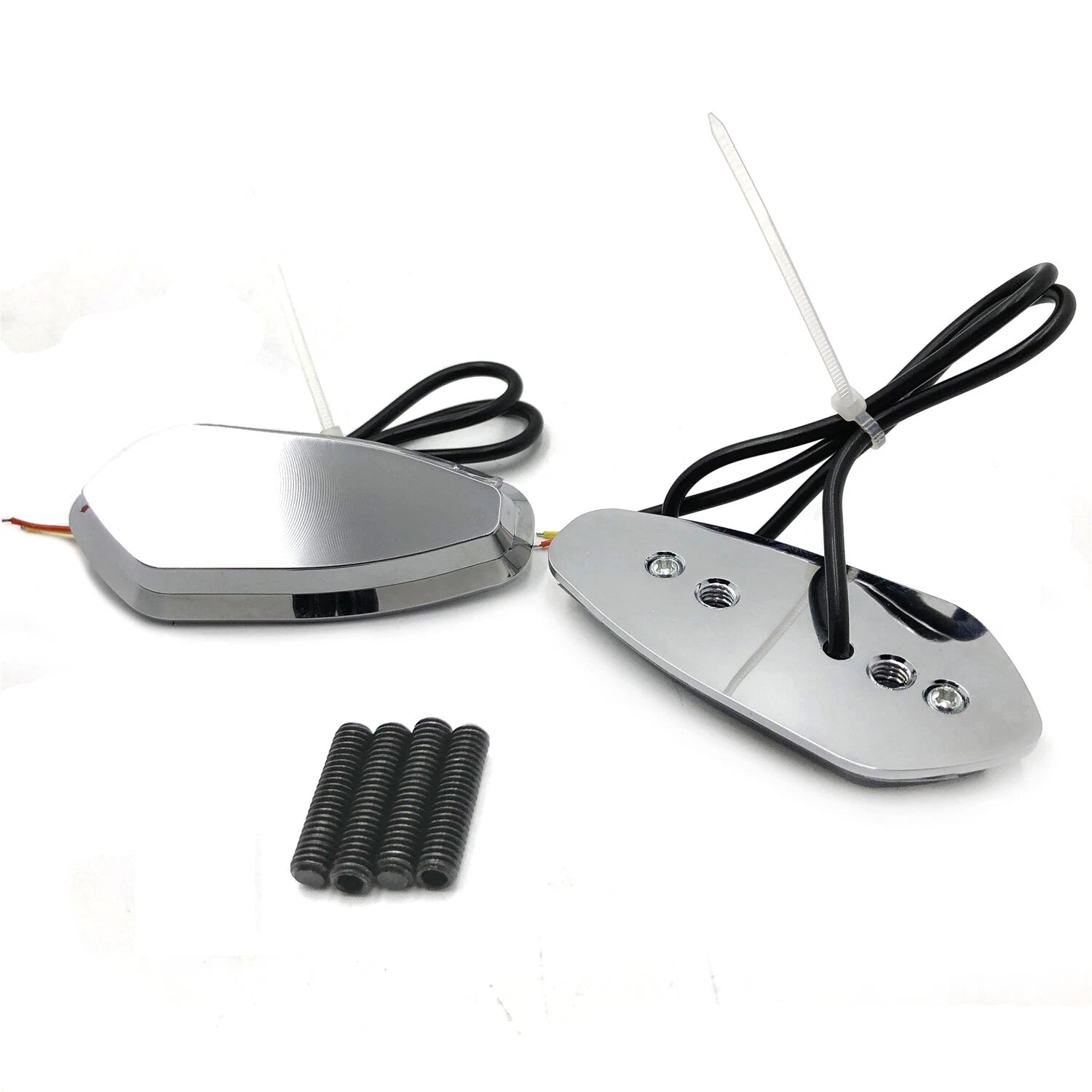 LED Signal Mirror Block Off Base Plates for Yamaha YZF R6 (1999–2007) Chrome