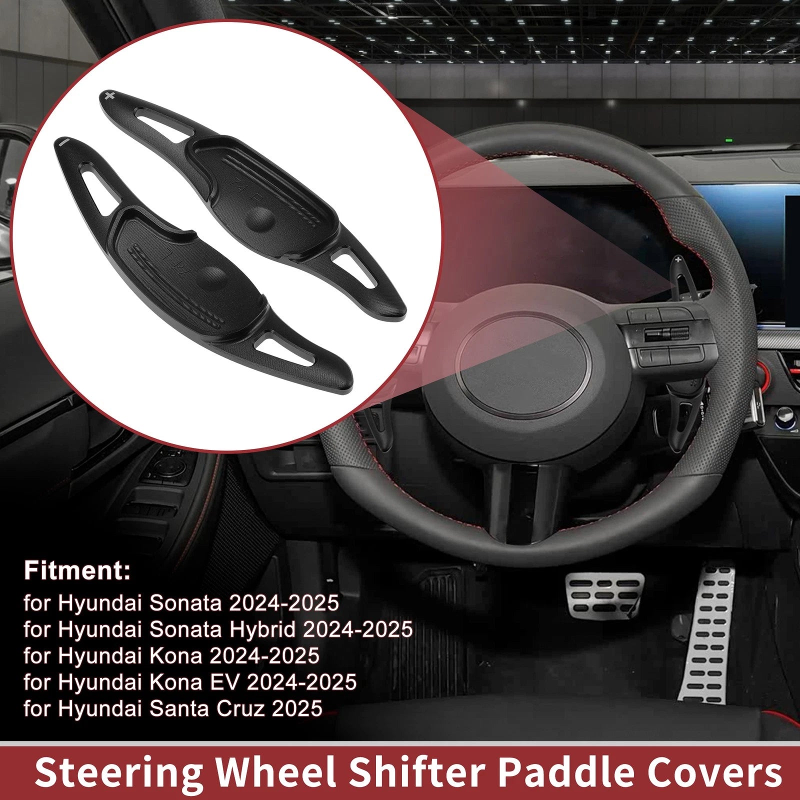 Aluminum Alloy Steering Wheel Shift Paddles for Hyundai Sonata (2024–2025)