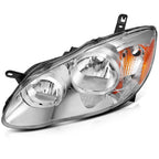 Set of 2 Headlight Assemblies for Toyota Corolla (2003–2008) Chrome