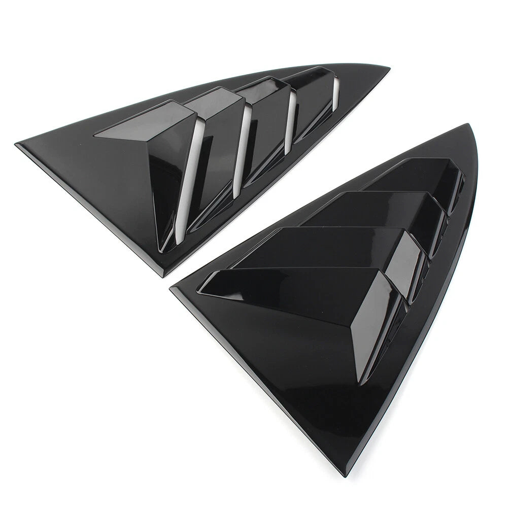 2X Glossy Black Side Vent Window Scoop Louver Trim for Tesla Model 3 (2017–2022)
