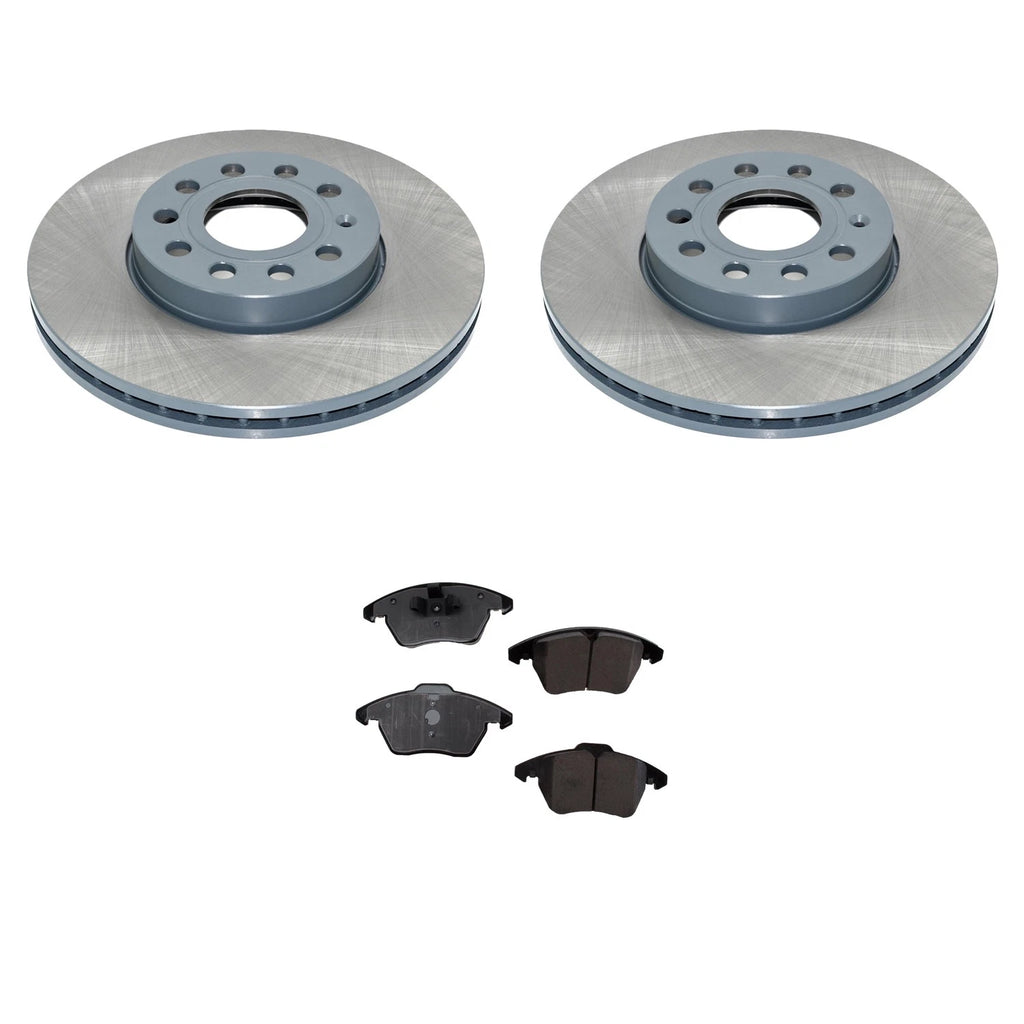 DuraGo Front Rotors & Low-Met Brake Pads Kit for Audi A3 VW Golf Jetta (2013–2016)