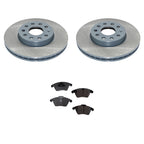 DuraGo Front Rotors & Low-Met Brake Pads Kit for Audi A3 VW Golf Jetta (2013–2016)