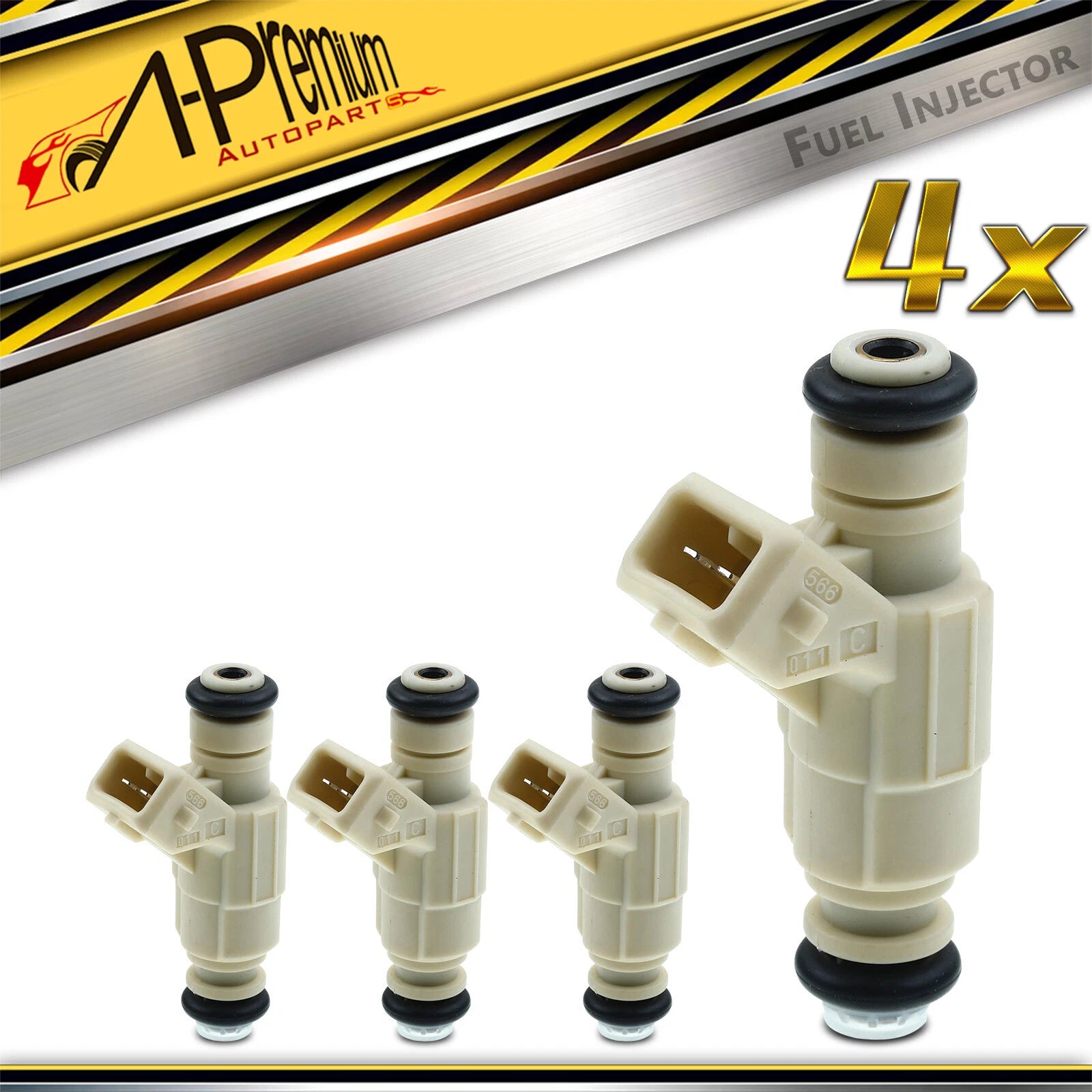 Set of 4 Fuel Injectors for Ford Escort (1997–2002) Mercury Tracer (1997–1999)