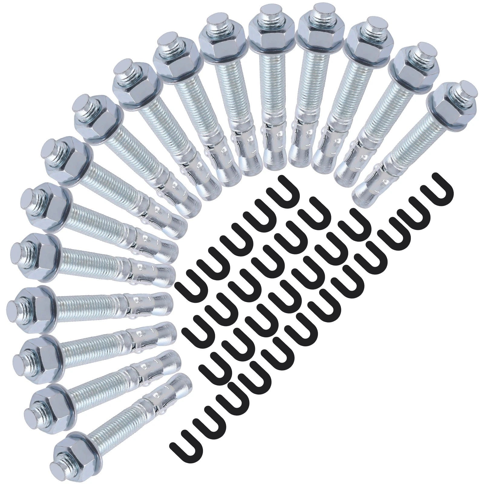 Set of 16 Wedge Anchor Bolts & 30 Shims for Auto Lift Installation