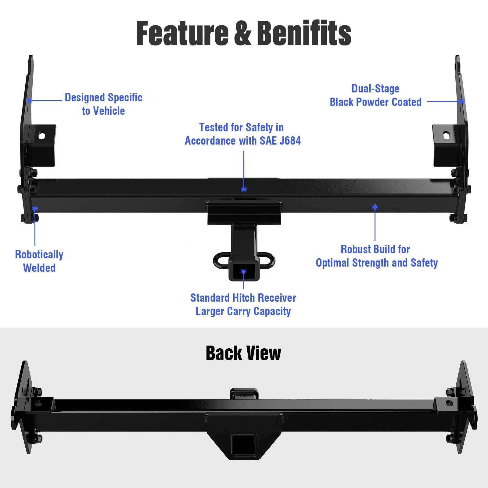 Towing Hitch Receiver Class 3 for Toyota Tacoma (1995-2004)