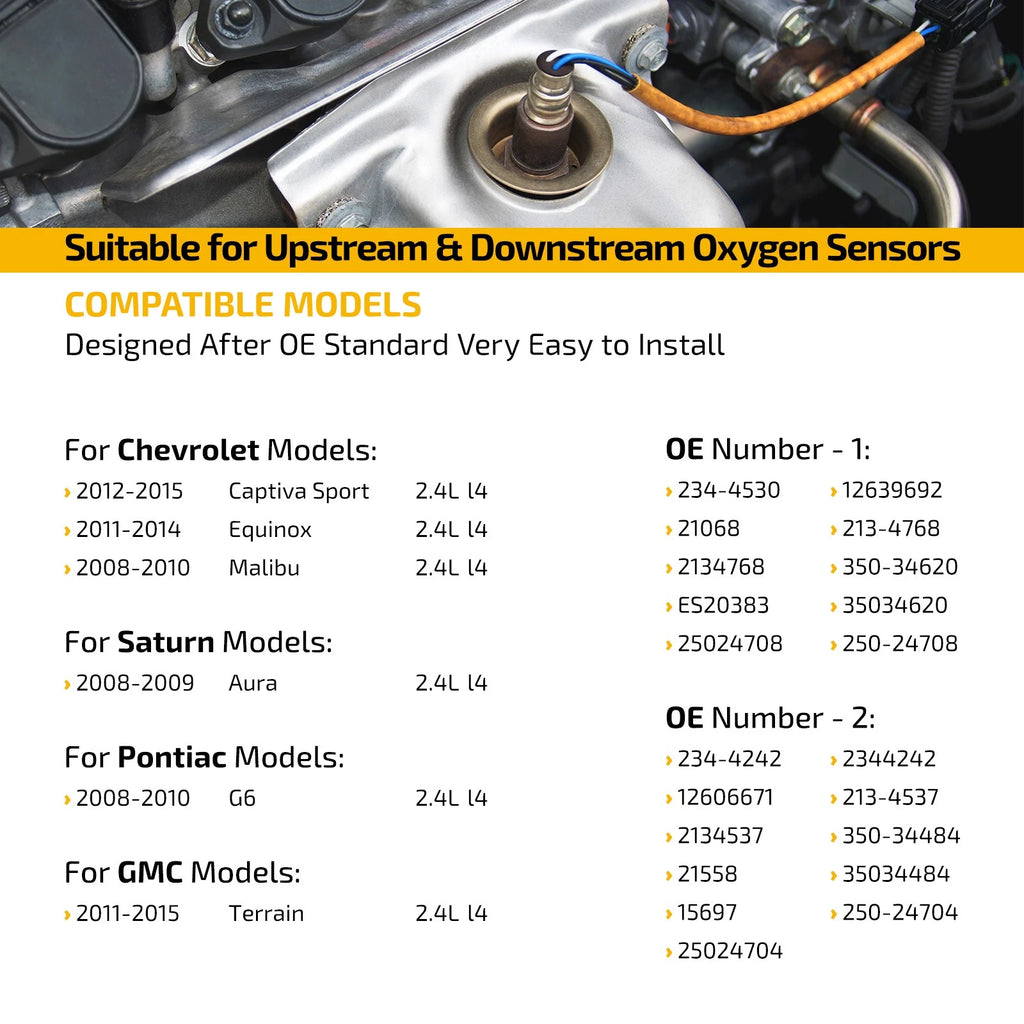 2X Up Down O2 Oxygen Sensor for Chevrolet Trailblazer 2007–2009 234-4242
