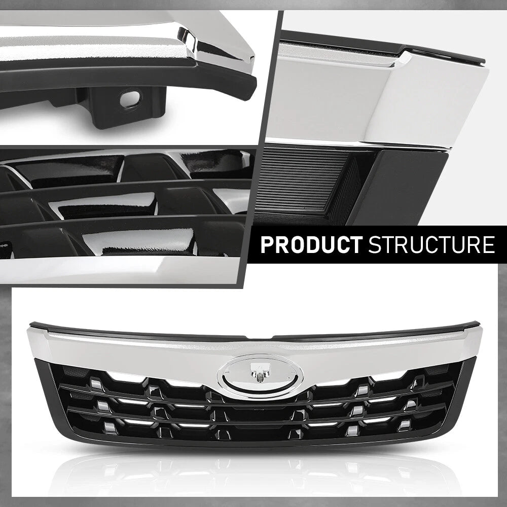Front Bumper Upper Grille for Subaru Forester (2011–2013) Black & Chrome