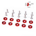 40PCS Red Billet Aluminum Fender Bumper Washer Bolt Kit for JDM Vehicles