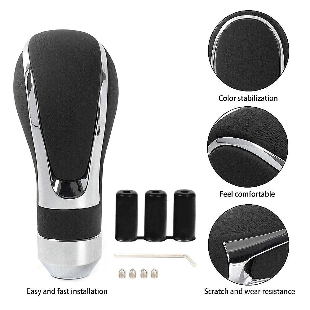 Gear Shift Knob for Universal Cars (Manual) - Black Leather