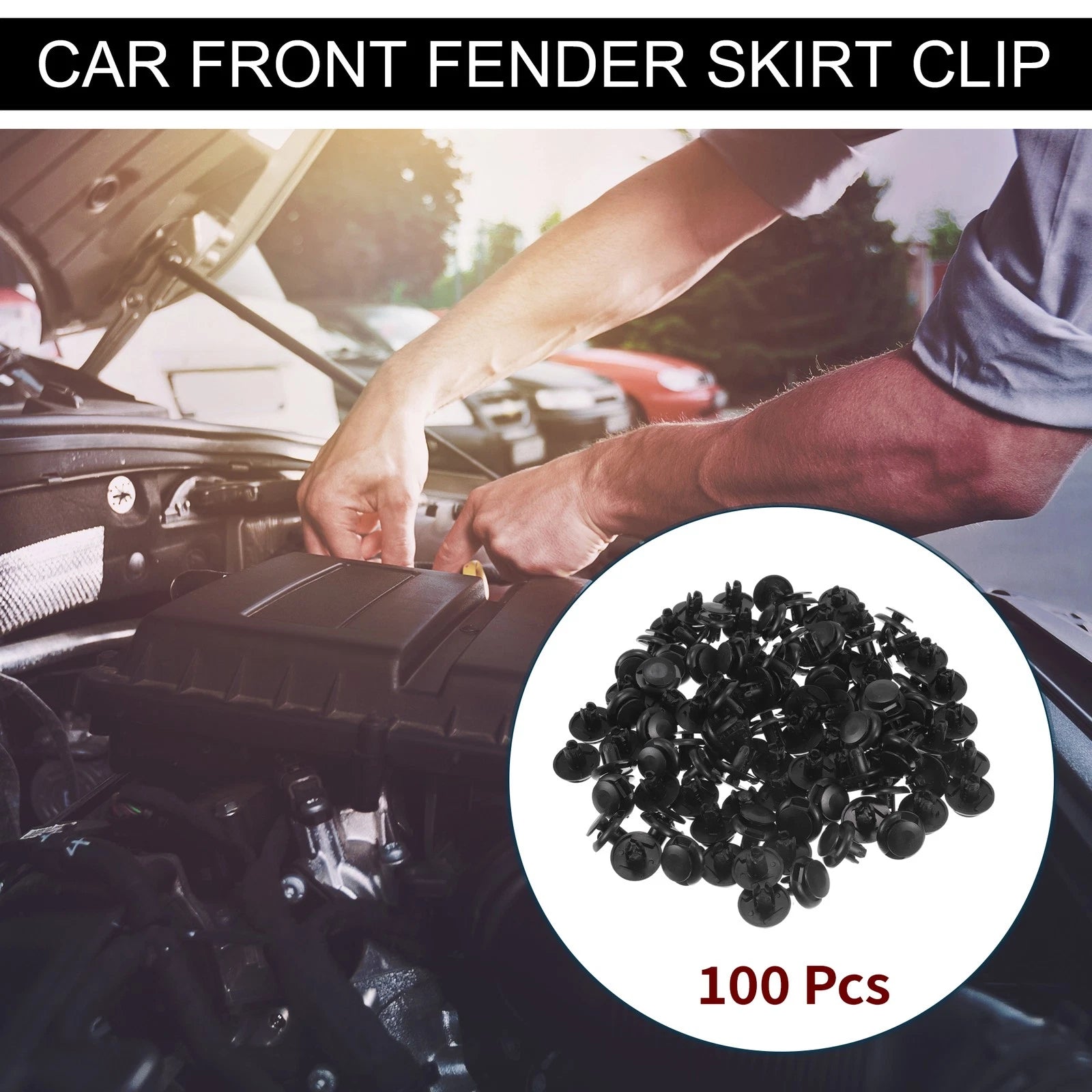 100 Pcs Front Fender Skirt Clip for Honda Civic (2013–2021) & Honda Fit (2015–2021)