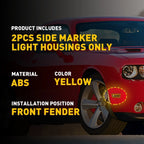 2X Side Marker for Dodge Challenger (2008–2014) Front Left Right Amber
