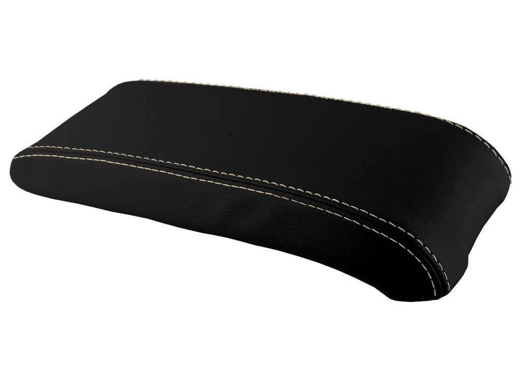 Leather Console Lid Armrest Cover for Jeep Compass (2009–2016) Beige Stitch