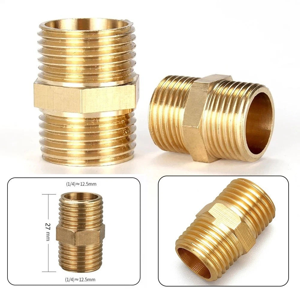 Brass Pipe Adapter for Air Line Air Tool Connector Fittings (1/4 inch)