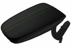 Leather Console Lid Armrest Cover for Acura TLX (2015–2020) Green Stitch