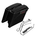 5" Black Stretched Saddlebags & Conversion Brackets for Harley Softail FLST (1984–2017)