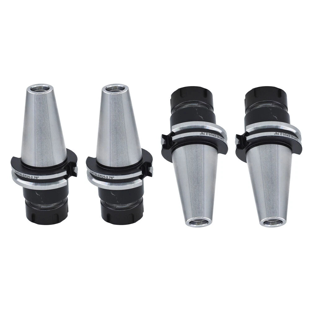 Set of 4 CAT40 ER25 Collet Chucks for Tool Holders (Gage Length 2.76")