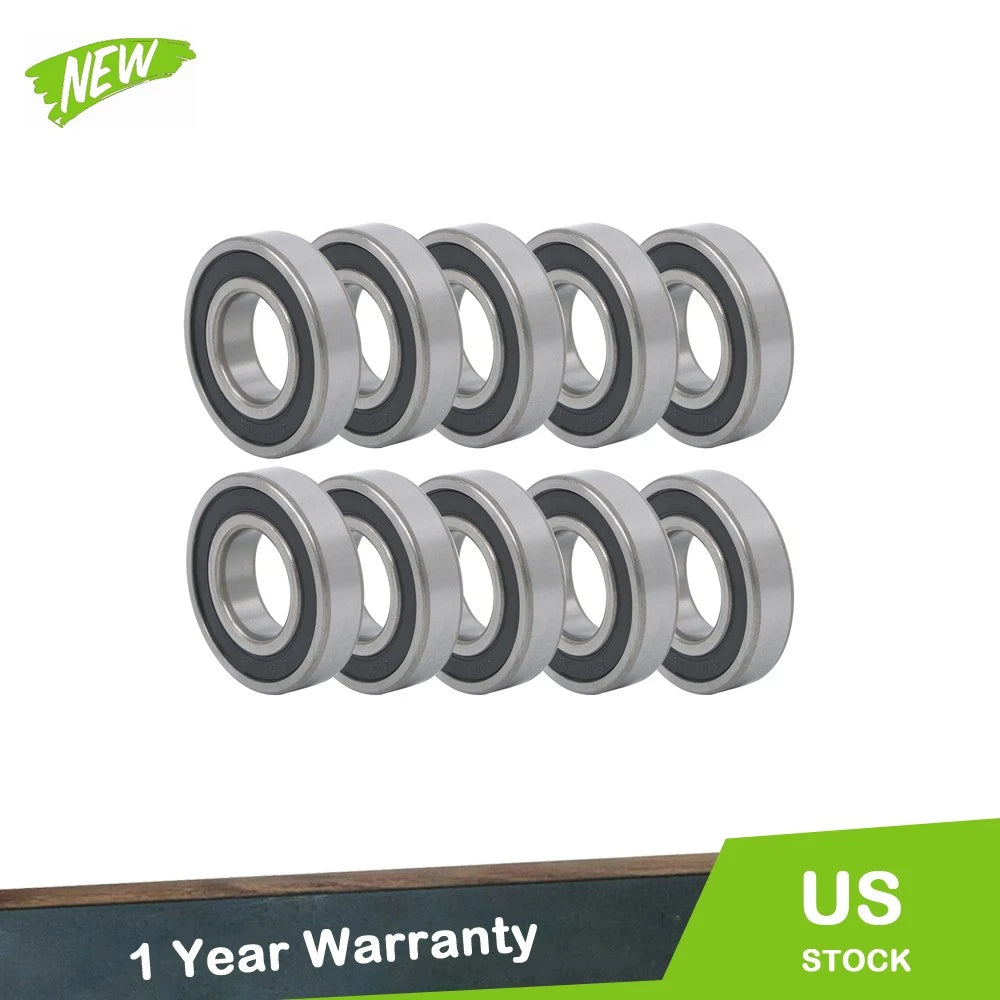 Set of 10 Deep Groove Ball Bearings 35mm x 72mm x 17mm Rubber Sealed