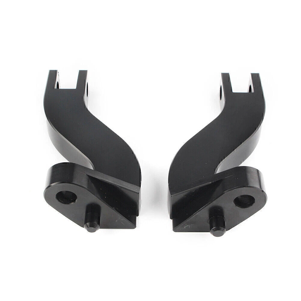 2X Black Passenger Rear Foot Peg Mount Kits for Harley Touring FLHT (1993–2016)