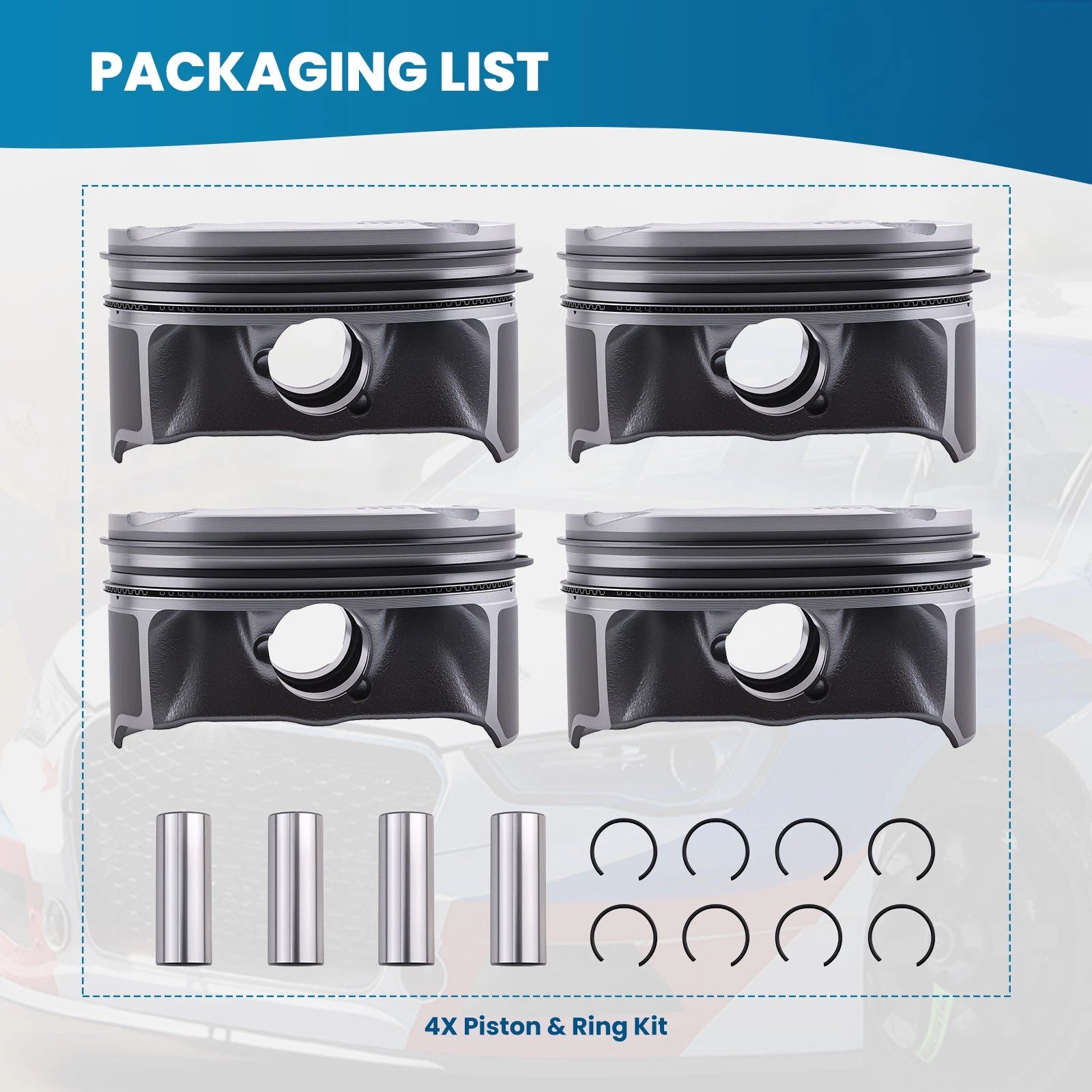 Engine Pistons & Rings for Chevy Cobalt, Saturn Ion 2.4L (2006-2008)