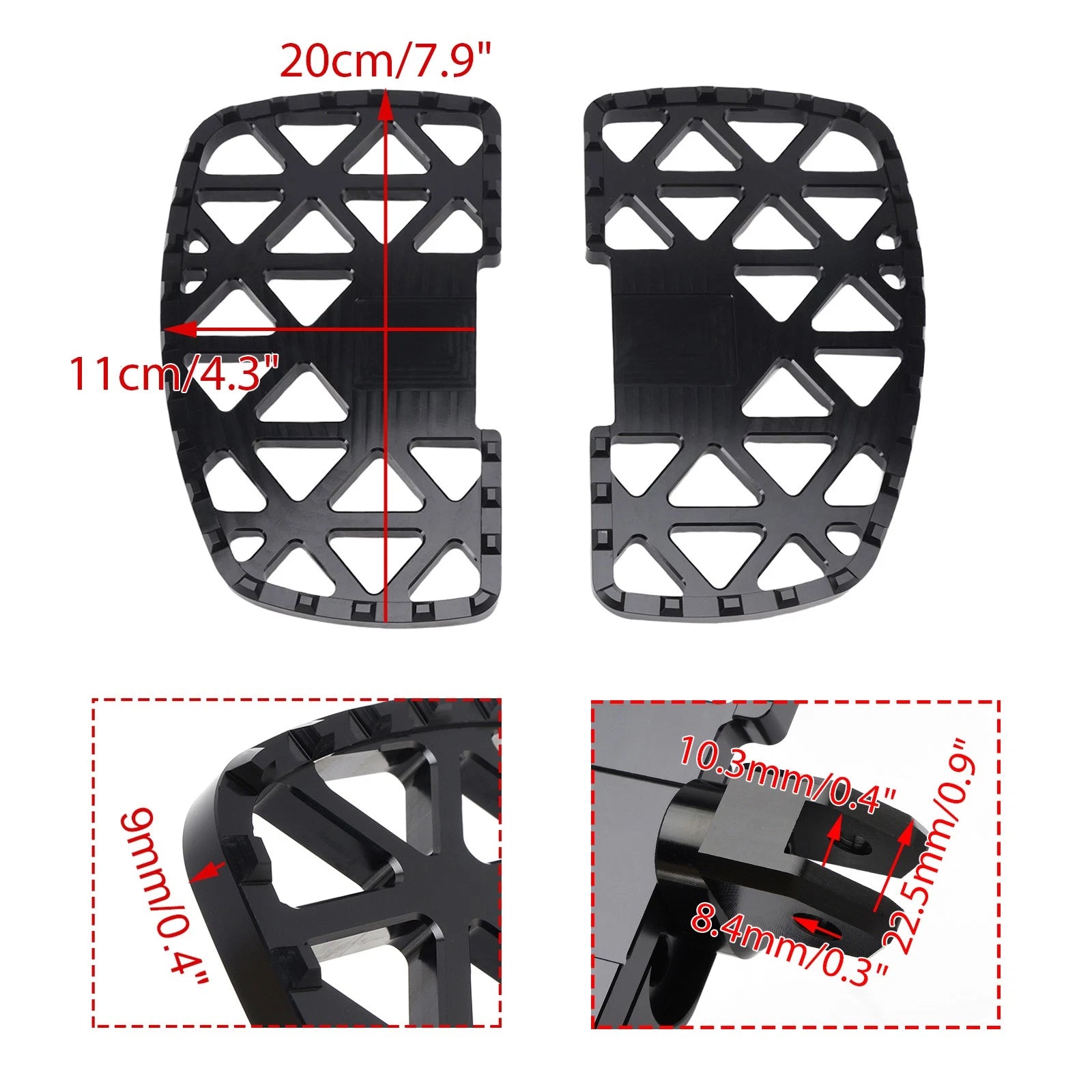 Front Footrests Foot Pegs for Yamaha Bolt / Bolt R-Spec / XV950R (2014–2024)