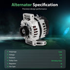 125 Amp Silver Alternator for Pontiac G5 (2008–2010)