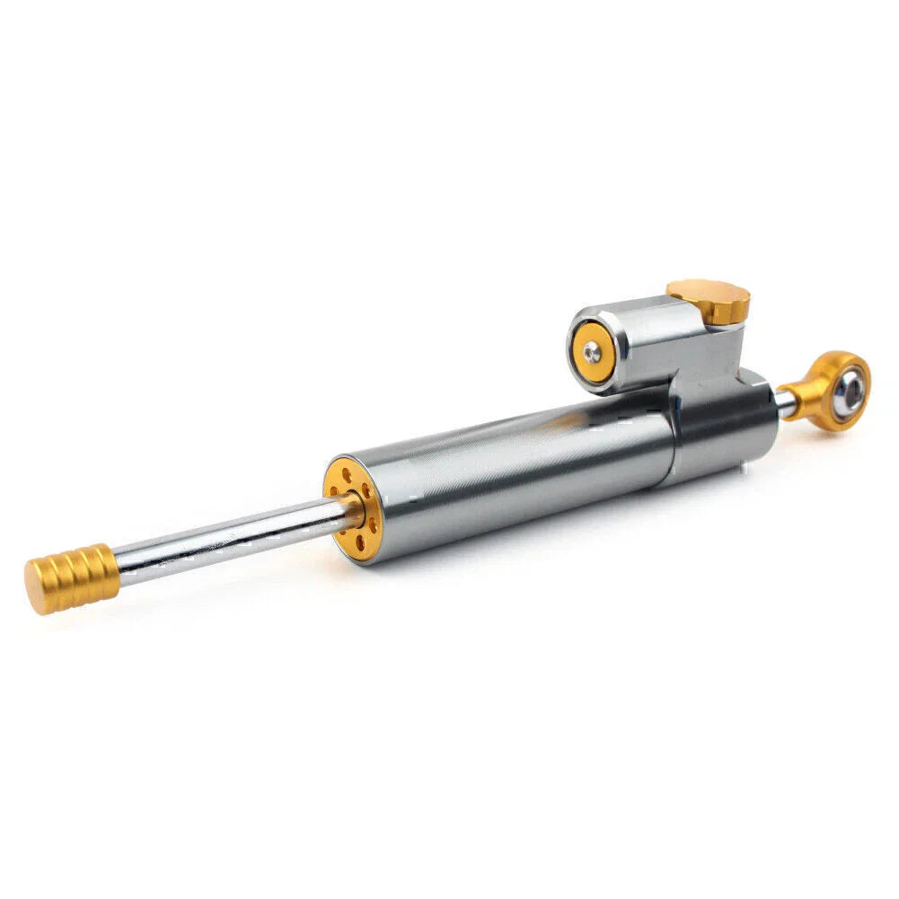 Universal Adjustable Steering Damper for Motorcycle - Gray Gold