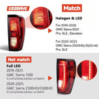 Halogen Tail Light Left Driver for GMC Sierra 1500 2500 HD 3500 HD (2019–2026)