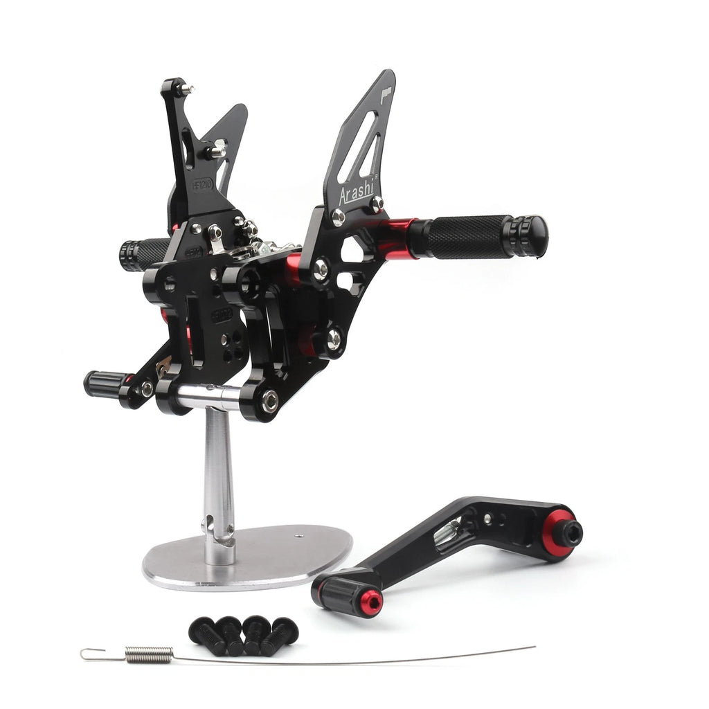 CNC Black Rearsets Footpegs for Suzuki GSXR1000 GSXR1000R (2017–2023)
