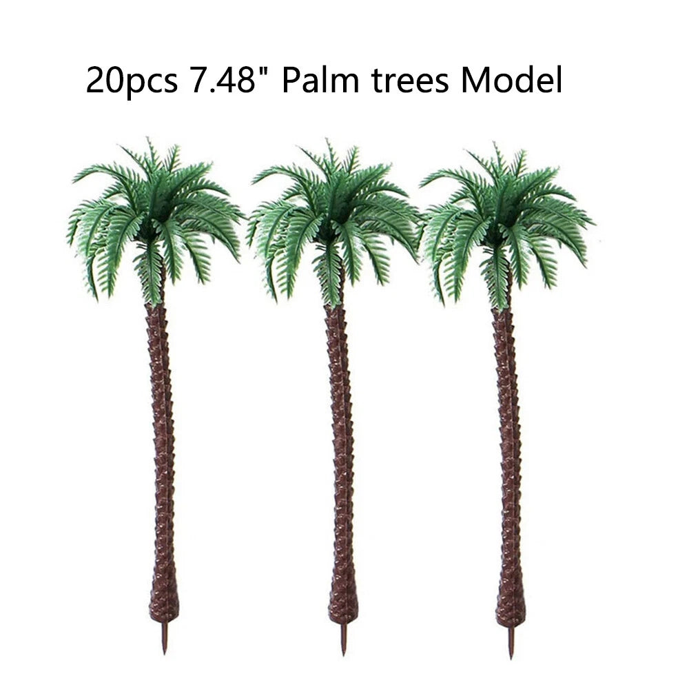 20pcs Coconut Palm Trees for Dioramas Scenery Landscape