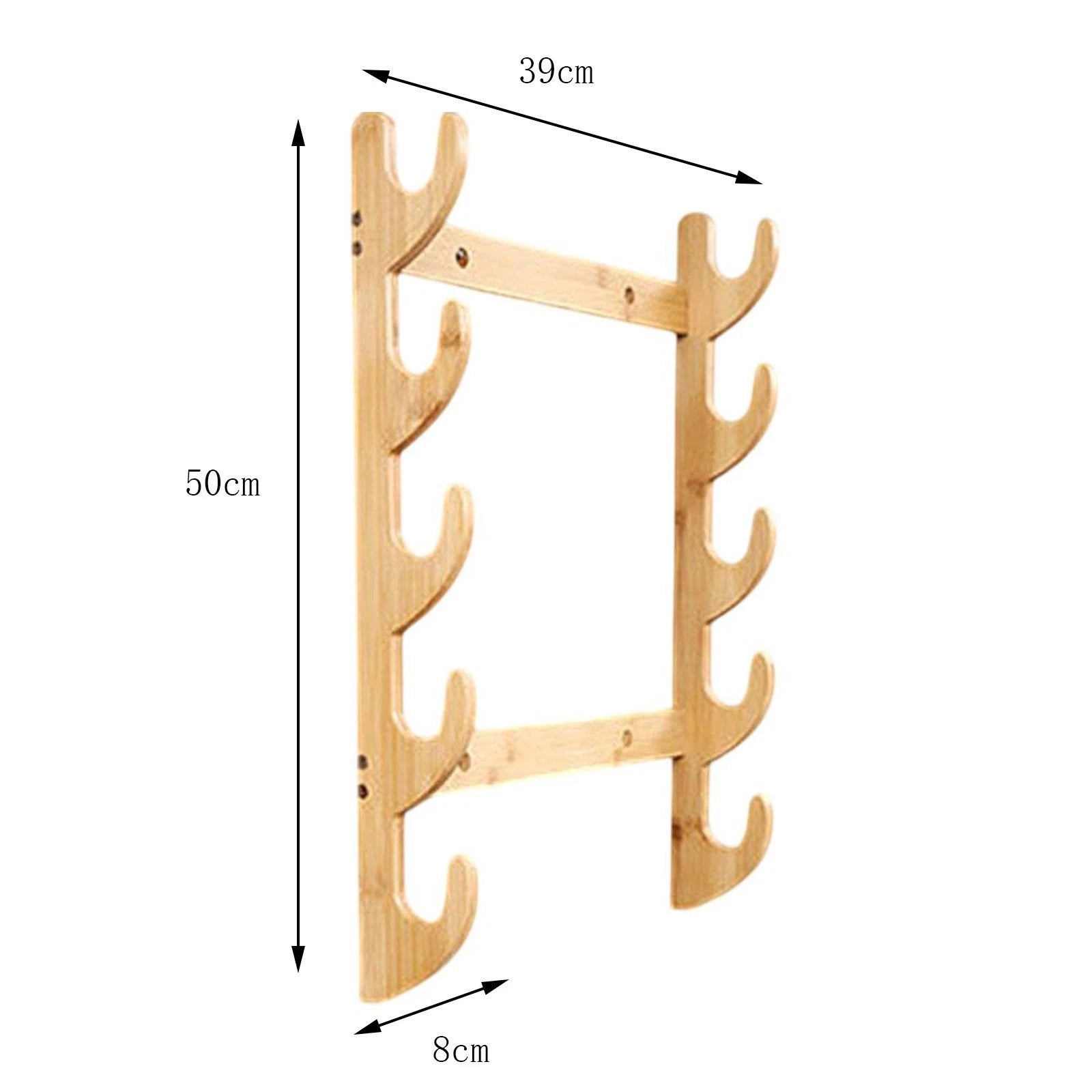 Hanging Wooden Fishing Rod Rack for Boat House Garage (Wall Mounted)