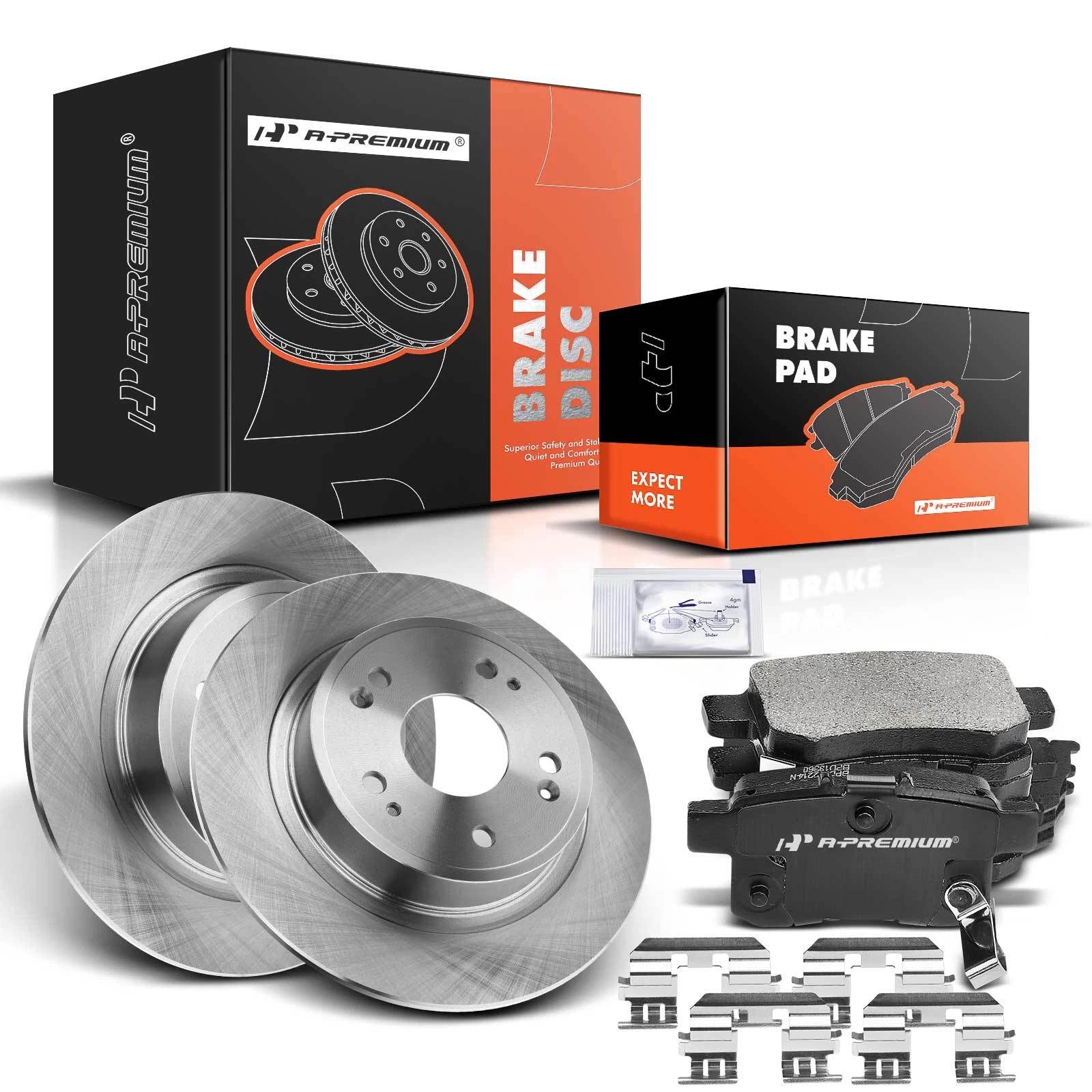 Set of 2 Rear Disc Brake Rotors and Ceramic Pads for Acura TSX (2009–2014)