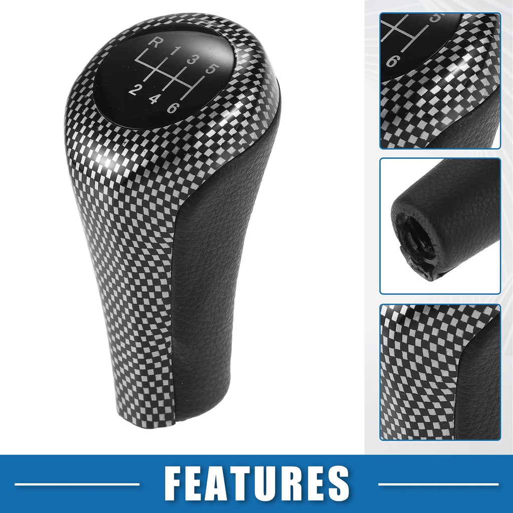 6 Speed Manual Gear Shift Knob for BMW 1 3 5 6 Series (E81) Black Silver Tone