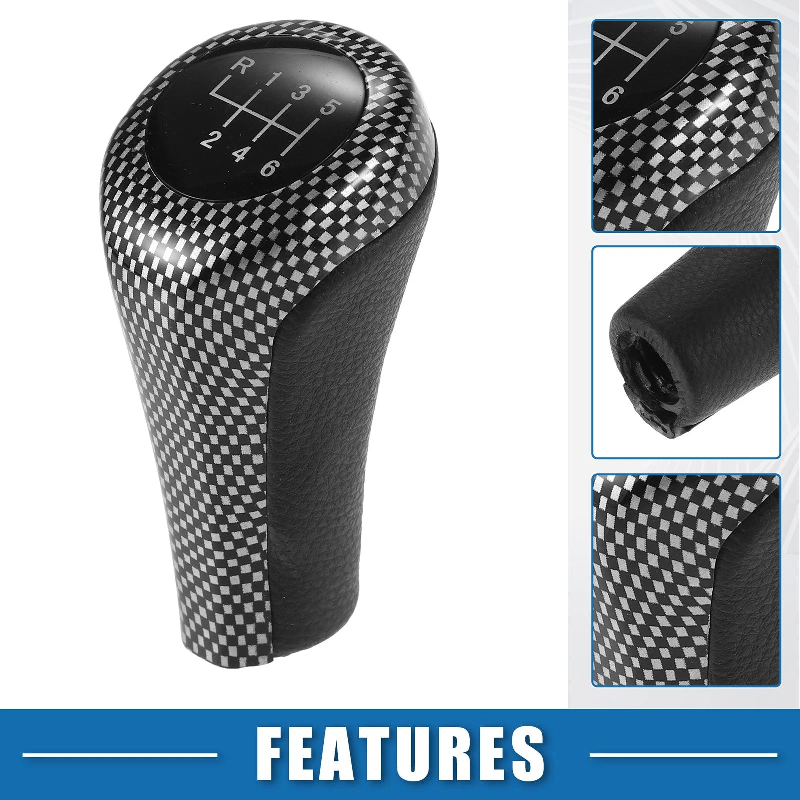 6 Speed Manual Gear Shift Knob for BMW 1 3 5 6 Series (E81) Black Silver Tone