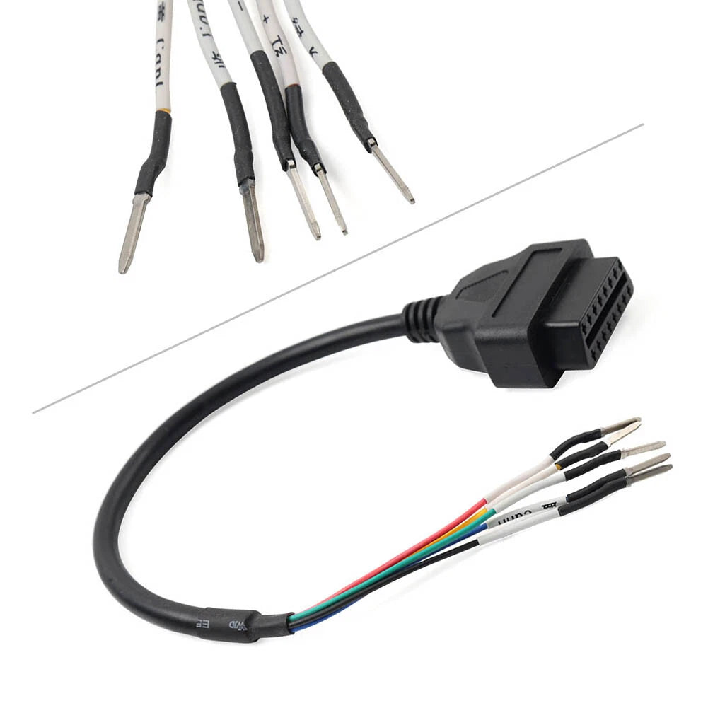 16 Pin OBD2 Female K Line CAN Jumper Tester Connector Cable for